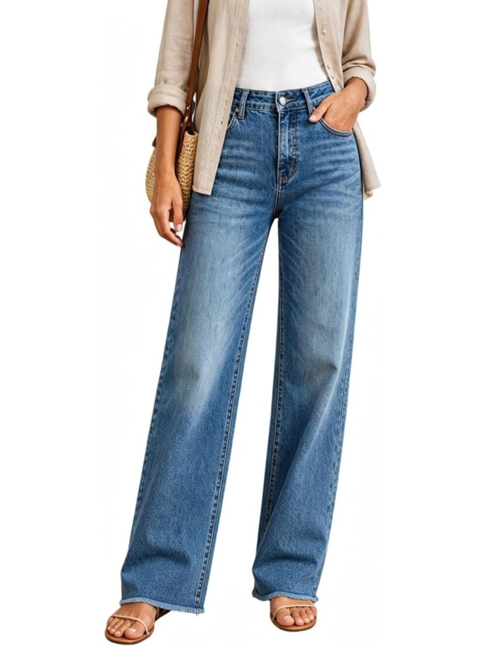 High-Waisted Stretchy Straight Leg Jeans with Tummy Control for Women